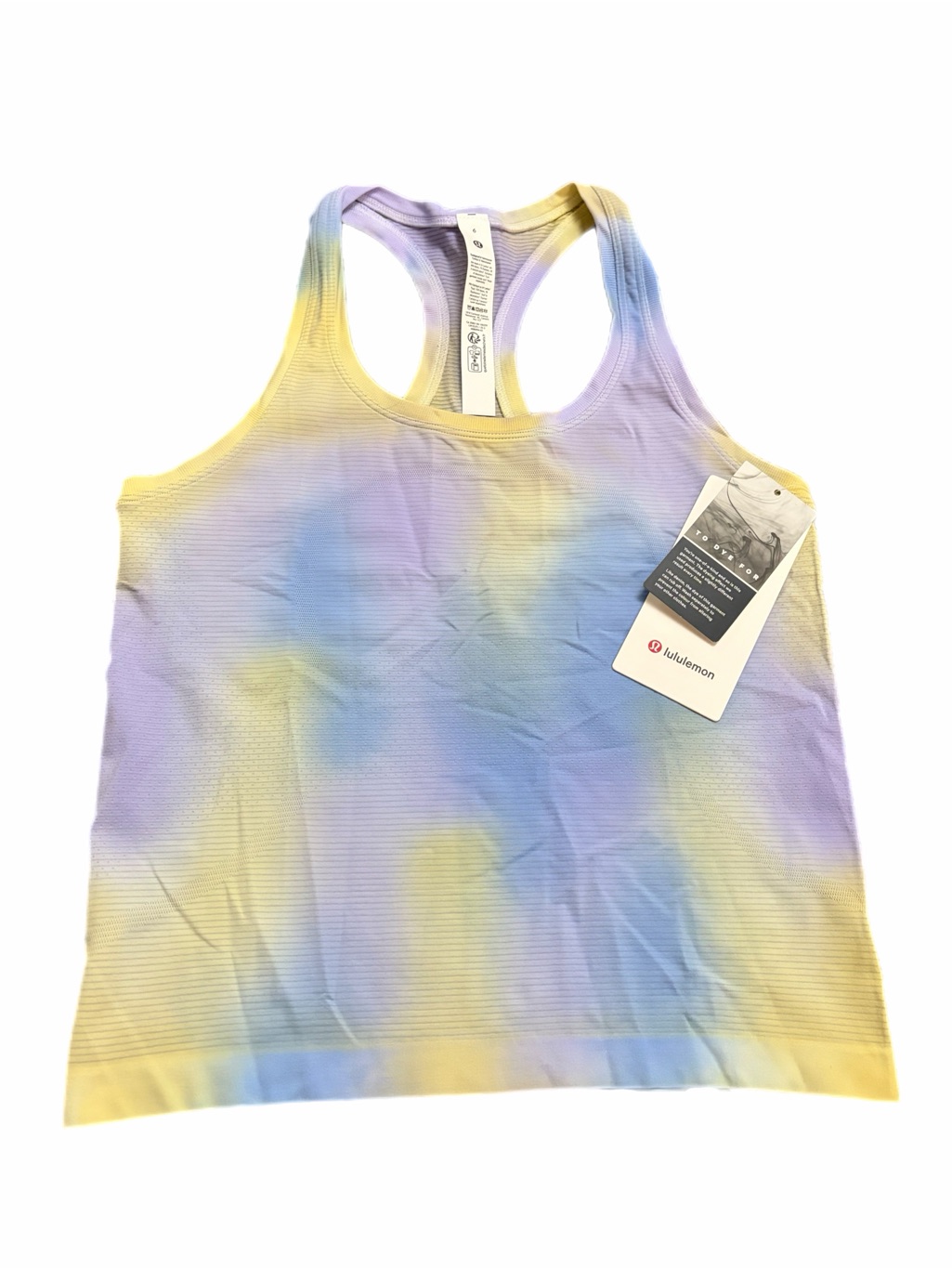 Nwt Lululemon Swiftly Tech Racerback Tank 2.0 Waist Psychedelic Wash Lavender 6